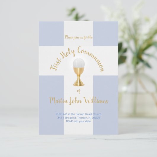 Erster Kommunion Einladung (Stehend Vorderseite)