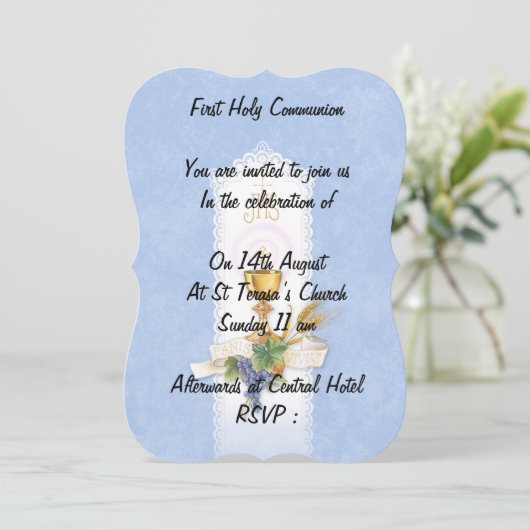Erster Kommunion Einladung (Stehend Vorderseite)