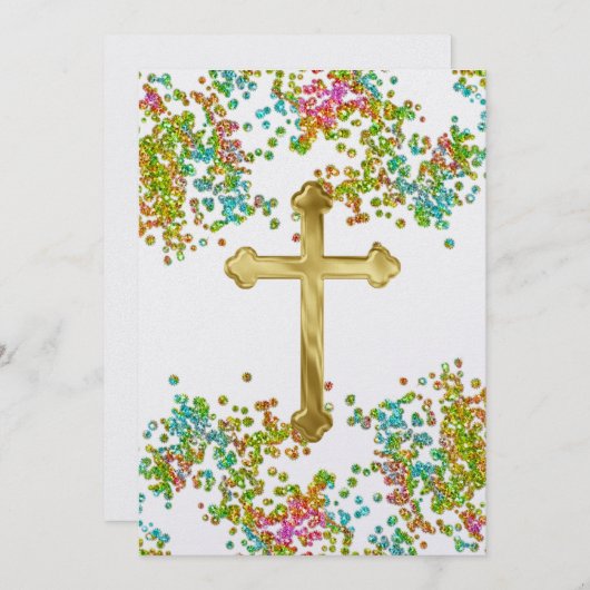 Erster Kommunion Farbenspiel Einladung (Vorne/Hinten)