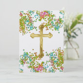 Erster Kommunion Farbenspiel Einladung (Stehend Vorderseite)