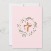 Erster Kommunion Girl Blush Pink Chalice Einladung (Rückseite)