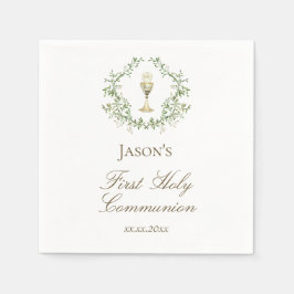 Erster Kommunion Grüne Wappen Chalice Serviette