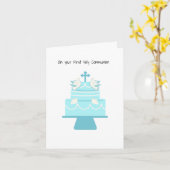 Erster Kommunion Grußkarten-Kommunion-Kuchen Karte (Gelbe Blume)