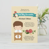 Erster Kommunion Junge * Wählen Sie die Hintergrun Einladung (Stehend Vorderseite)