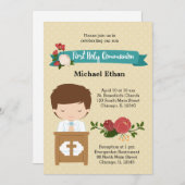 Erster Kommunion Junge * Wählen Sie die Hintergrun Einladung (Vorne/Hinten)