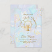 Erster Kommunionblau-Marmor Einladung (Vorne/Hinten)