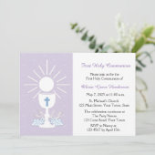 Erster KommunionChalice, Flieder Einladung (Stehend Vorderseite)