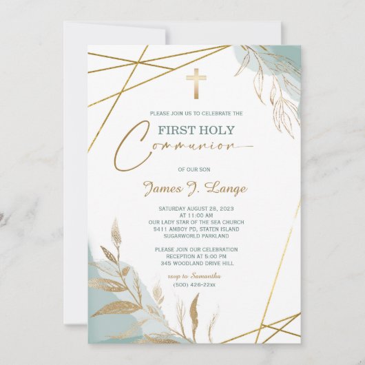Erster Kommunionsjunge Einladung (Vorderseite)