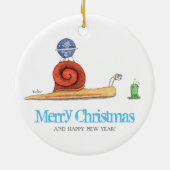 Erster Kontakt von Außerirdischen und Schnecken. Keramik Ornament (Hinten)