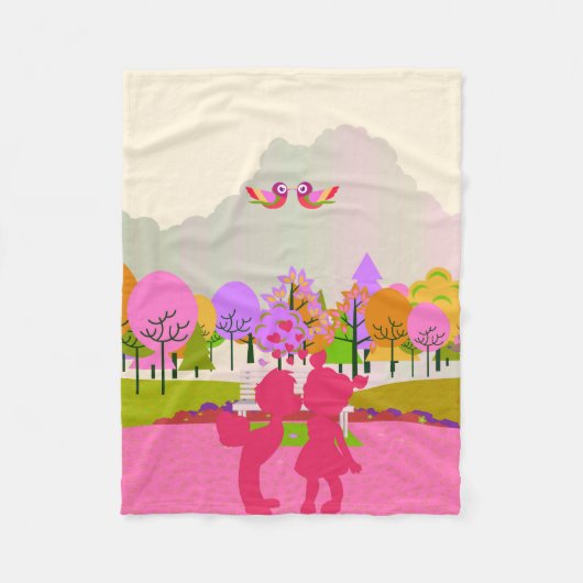 erster Kuss Fleecedecke (Vorderseite)