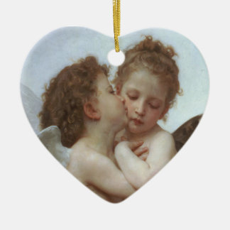 Erster Kuss - schöne Engels-Malerei Keramik Ornament