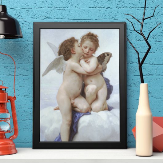 Erster Kuss von Bouguereau, Vintage Viktorianische Poster