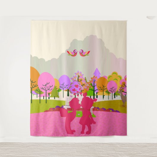 erster Kuss Wandteppich (Vorderseite)