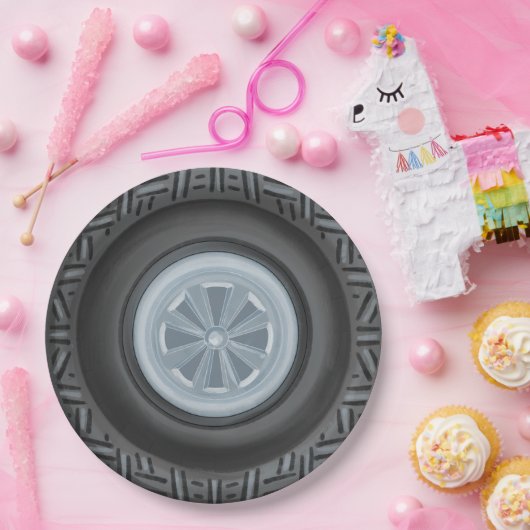 Erster Lap oder zwei Fast Racecar Rennbahn Geburts Pappteller (Party)