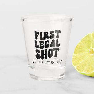 Erster legaler Shot Retro Black Custom 21. Geburts Schnapsglas