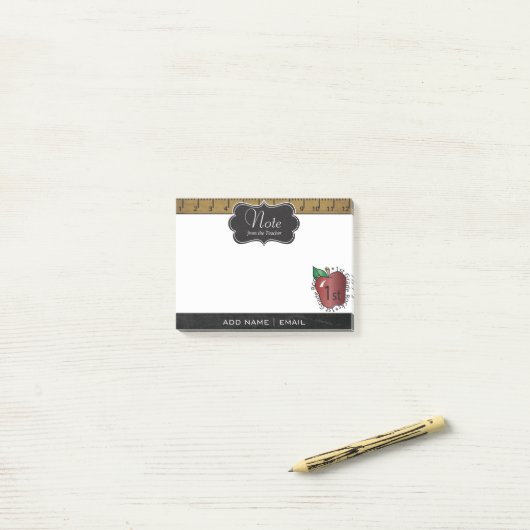 Erster Lehrer| DIREKT Post-it Klebezettel (Auf Schreibtisch)