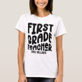 Erster Lehrer Einfache Retro-Anwendung T-Shirt (Vorderseite)