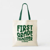 Erster Lehrer | Grüner Text Tragetasche (Rückseite)
