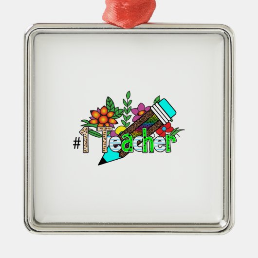 Erster Lehrer Ornament Aus Metall (Vorne)