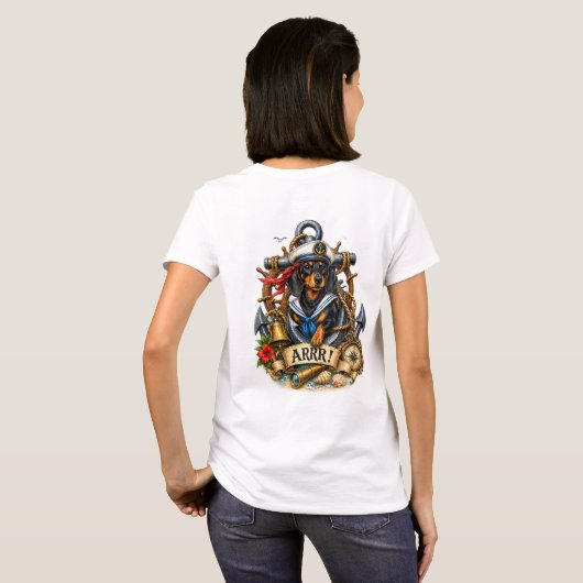 Erster Maat Dachshund T-Shirt (Schwarz voll)