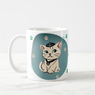 Erster Maat der Katze Liebhaber Geschenk Kaffeetasse