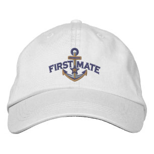 Erster Maat Nautical Star Anker Stickerei Bestickte Baseballkappe