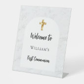 Erster Marmorbogen der Kommune Sockelschild (Vorderseite)