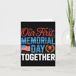 Erster Memorial Day Zusammen Amerikanische Flagge Karte