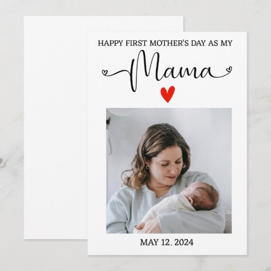 Erster Muttertag 2025 Karte für Junge Mutter (Vorne/Hinten)