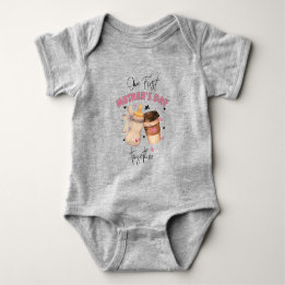 Erster Muttertag 2025 / Rosa Matching Outfit Baby Strampler