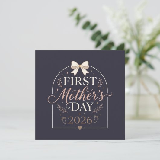 Erster Muttertag 2026 , Neue Mama Einladung (Stehend Vorderseite)