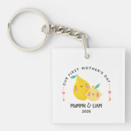 Erster Muttertag 2026 Süße Zitrone Mama & Baby Schlüsselanhänger