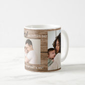 Erster Muttertag 3 Foto Collage Rustikales Holz Kaffeetasse (VorderseiteRechts)