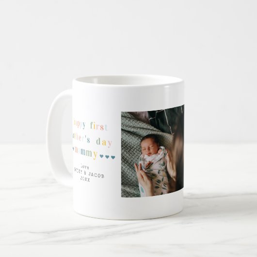 Erster Muttertag | 3 FotoCollage Kaffeetasse (Vorderseite Links)