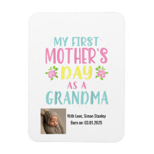 Erster Muttertag als neues Oma, Baby-Foto Magnet