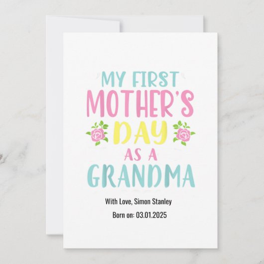 Erster Muttertag als neues Oma, Rose, bunt Karte (Vorderseite)
