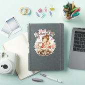 Erster Muttertag, angeheizt durch Kaffee – Geschen Aufkleber (iPad Hülle)