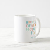Erster Muttertag Boho Chic Typografie Benutzerdefi Kaffeetasse (VorderseiteRechts)