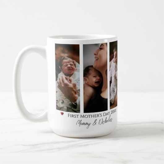 Erster Muttertag Drei FotoCollage Kaffeetasse (Links)