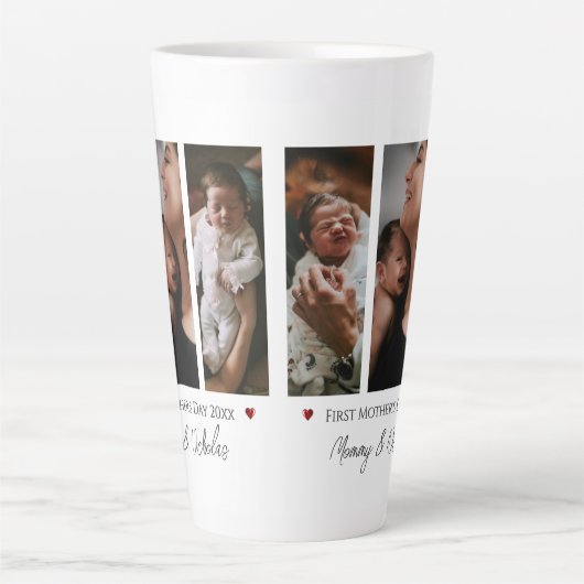 Erster Muttertag Drei FotoCollage Milchtasse (Vorderseite)
