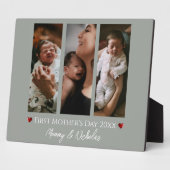 Erster Muttertag drei Mal Collage Szene Grün Fotoplatte (Seite)