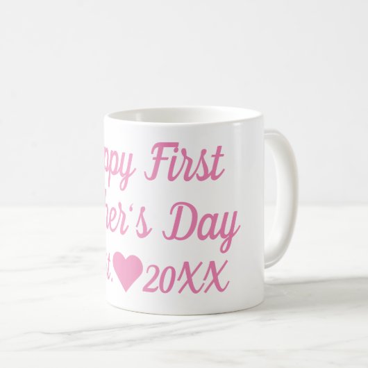 Erster Muttertag Hellrosa Tasse (VorderseiteRechts)