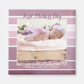 Erster Muttertag Lilac Striped Baby Foto Magnet (Vorne)
