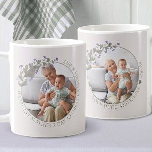 Erster Muttertag mit   2 Foto-Wildblumenrahmen Kaffeetasse