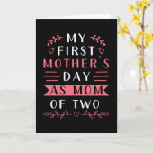 Erster Muttertag mit 2 Kindern Karte (Gelbe Blume)