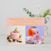 Erster Muttertag mit Message Baby Boy Card Folien Feiertagskarte (Stehend vorne)