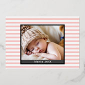 Erster Muttertag mit Message Baby Boy Card Folien Feiertagskarte (Rückseite)