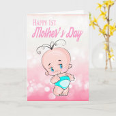 Erster Muttertag mit Niedlicher Kindergrußkarte Karte (Gelbe Blume)