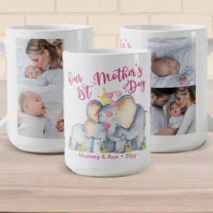 Erster Muttertag Mommy und Baby Elephant 4 Fotos Kaffeetasse