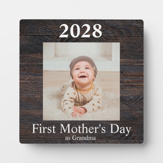 Erster Muttertag Oma Custom Foto Fotoplatte (Vorderseite)